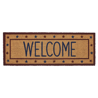 Patriotic Stars Welcome Coir Rug Rect 17x48 VHC Brands